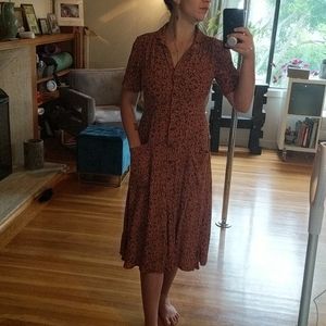 Floral UO button front dress
